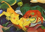 Franz Marc Cows Yellow Red Green painting